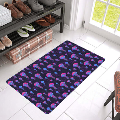 Jellyfish Neon Print Rubber Doormat