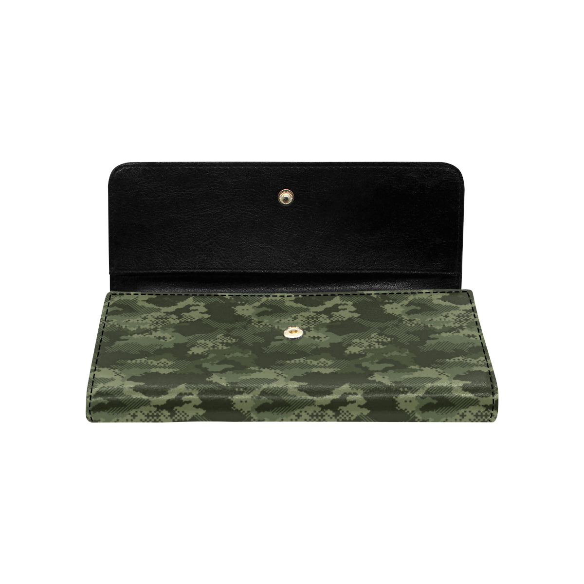 Army Camouflage Pattern Print Design 02 Women's Trifold Wallet