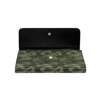 Army Camouflage Pattern Print Design 02 Women's Trifold Wallet