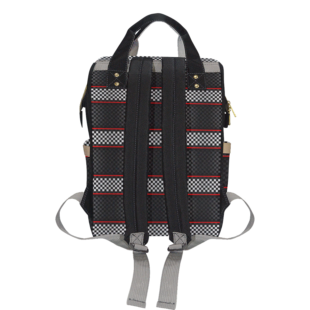 Checkered Flag Red Line Style Diaper Bag Backpack