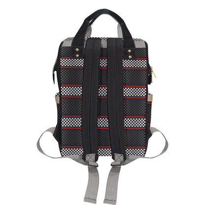 Checkered Flag Red Line Style Diaper Bag Backpack