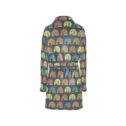Camper Pattern Print Design 02 Women's Fleece Robe