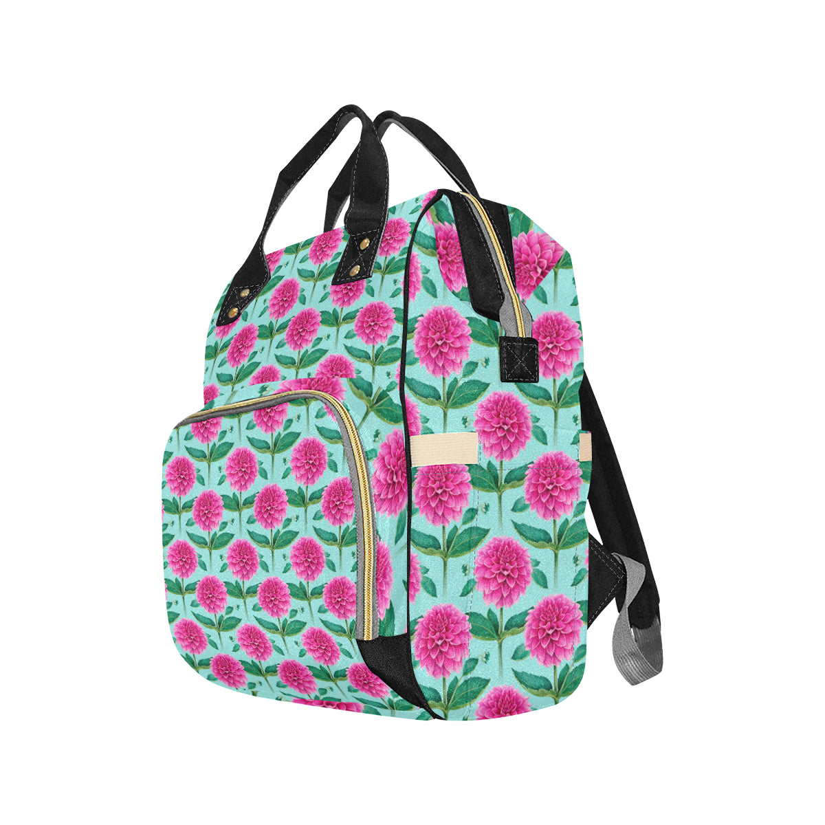 Dahlia Pattern Print Design DH08 Diaper Bag Backpack