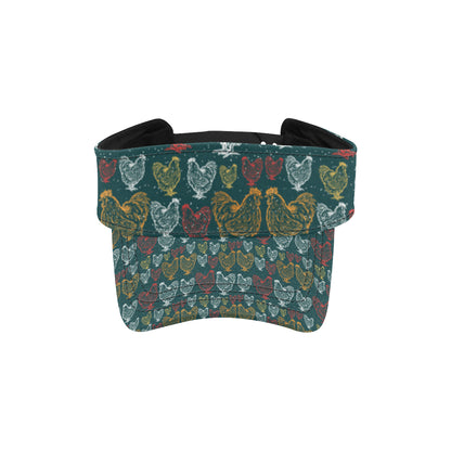 Rooster Hand Draw Design Unisex Sun Visor