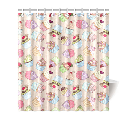 Cupcake Pattern Print Design CP06 Shower Curtain