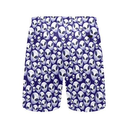 Alien Head Extraterrestrial Men's Swim Trunks Beach Shorts