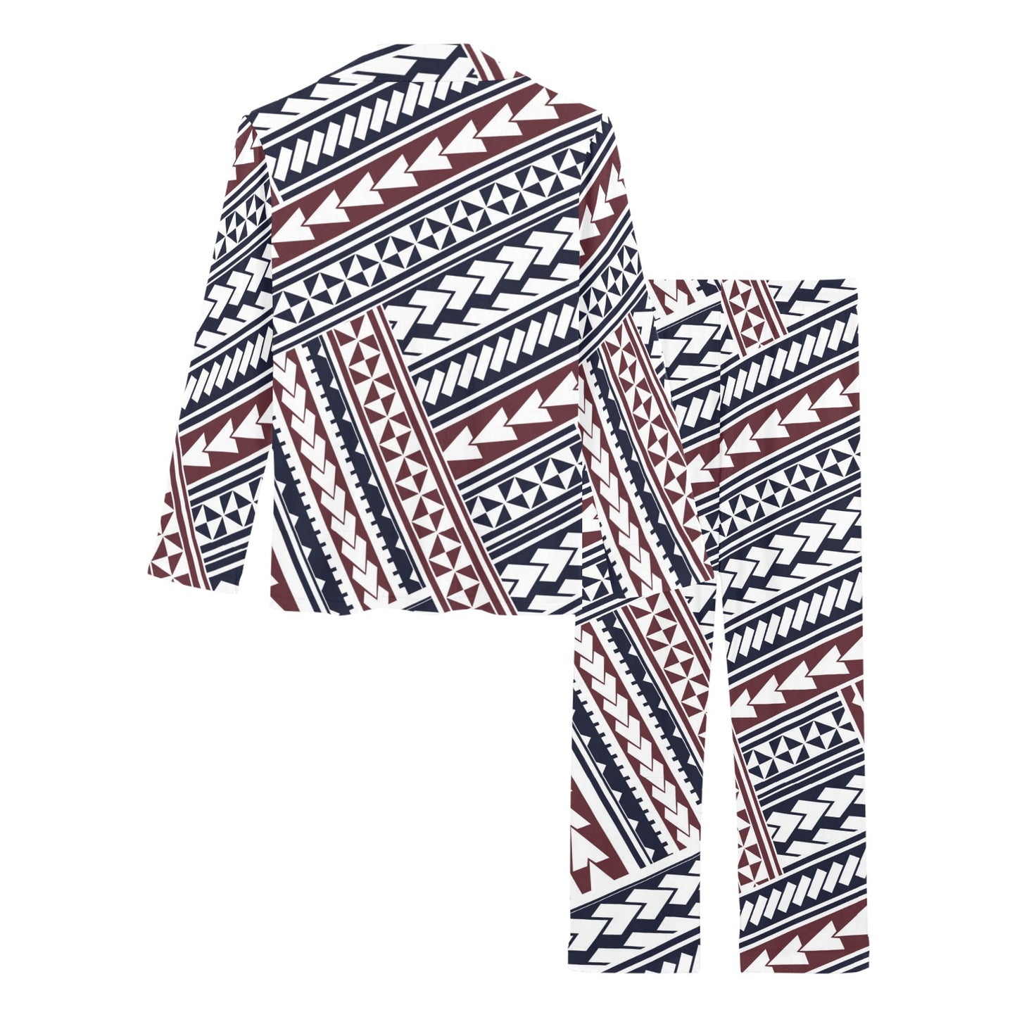 Polynesian Tribal line Women's Long Pajama Set