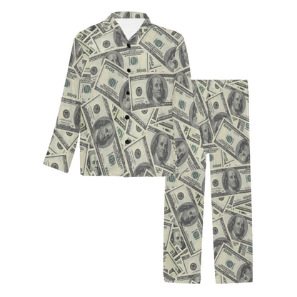 Dollar Pattern Print Design DO02 Men's Long Pajama Set