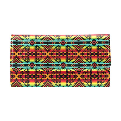 Kente Red Design African Print Women's Trifold Wallet