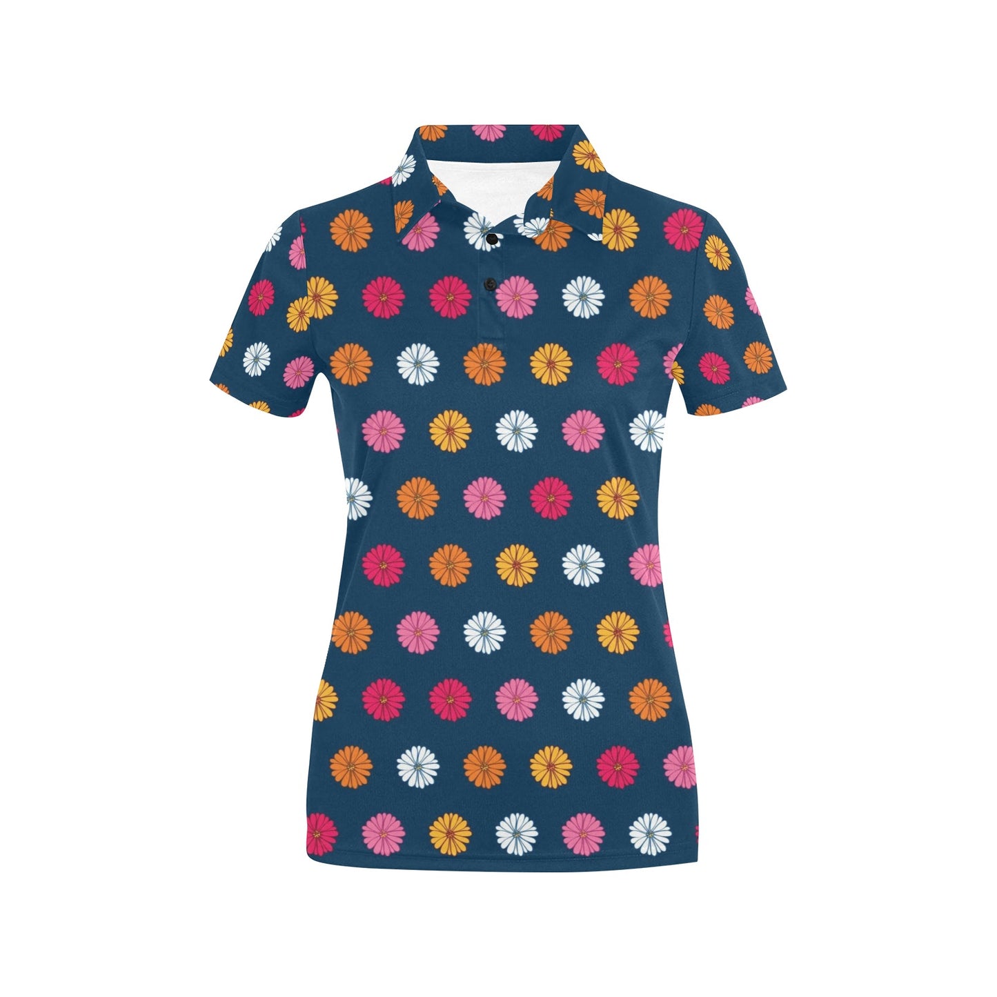 Gerberas Pattern Print Design GB06 Women's Polo Shirt