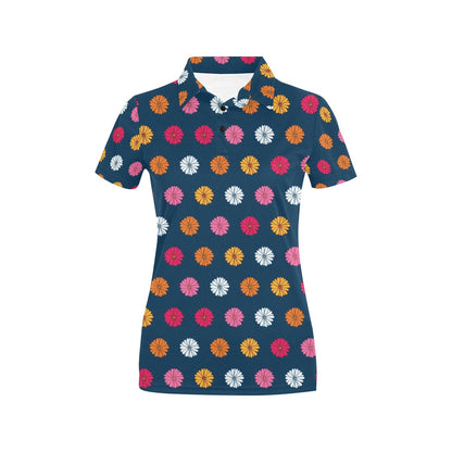 Gerberas Pattern Print Design GB06 Women's Polo Shirt