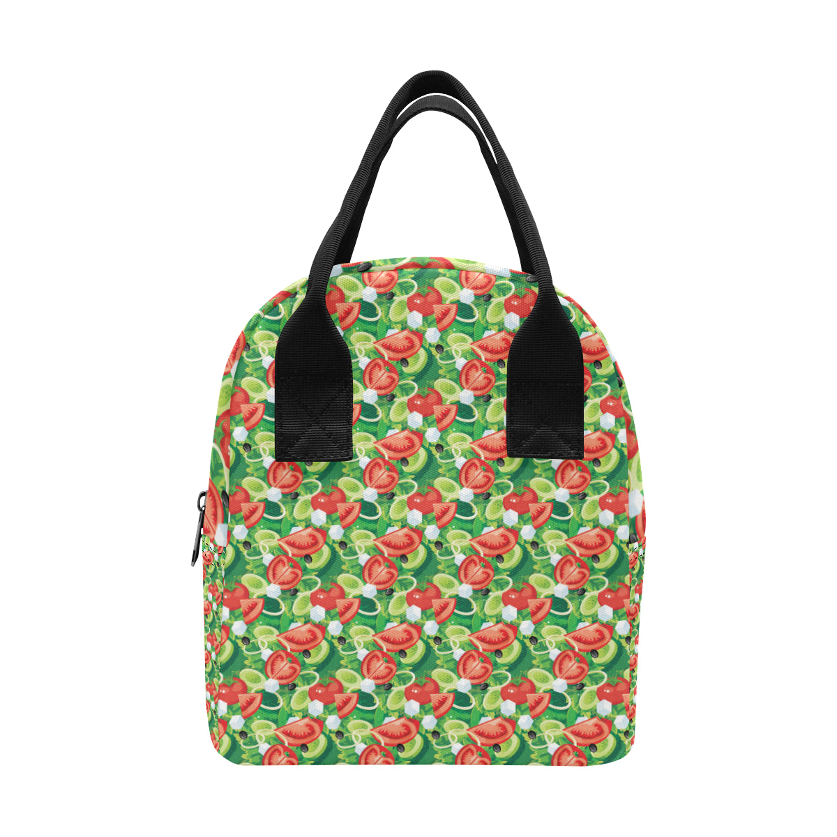 Vegan Salad Themed Design Print Insulated Lunch Bag