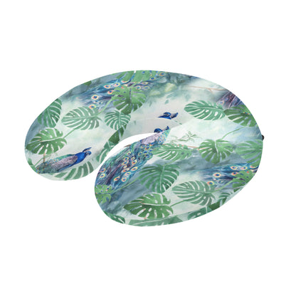 Peacock Pattern Print Design A02 U-Shaped Travel Neck Pillow