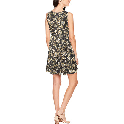 Brocade Pattern Print Design 03 Sleeveless Dress