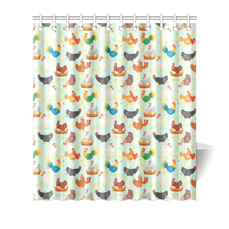 Chicken Pattern Print Design 07 Shower Curtain