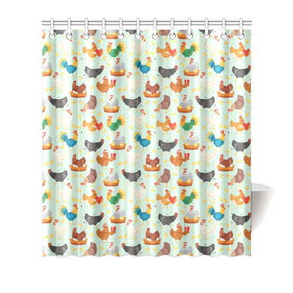 Chicken Pattern Print Design 07 Shower Curtain