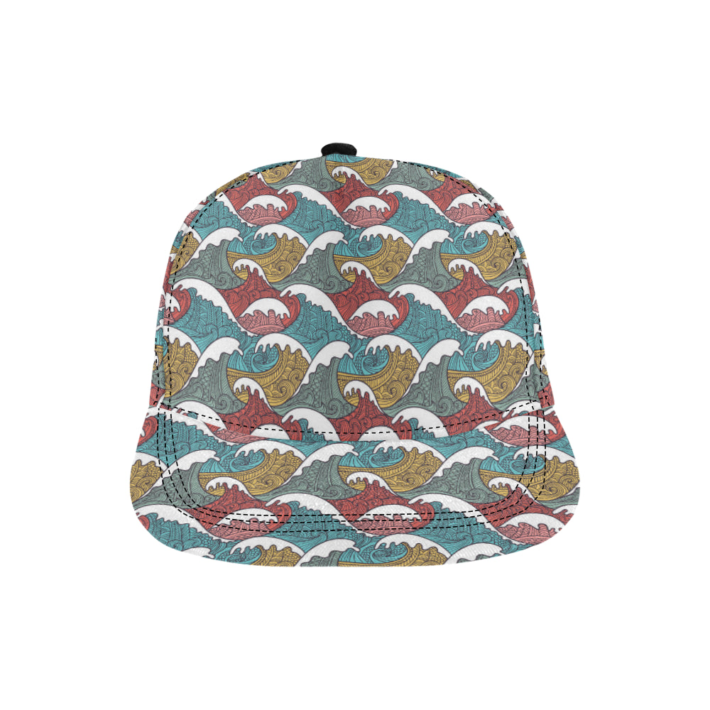 Tribal Wave Pattern Print Snapback Cap