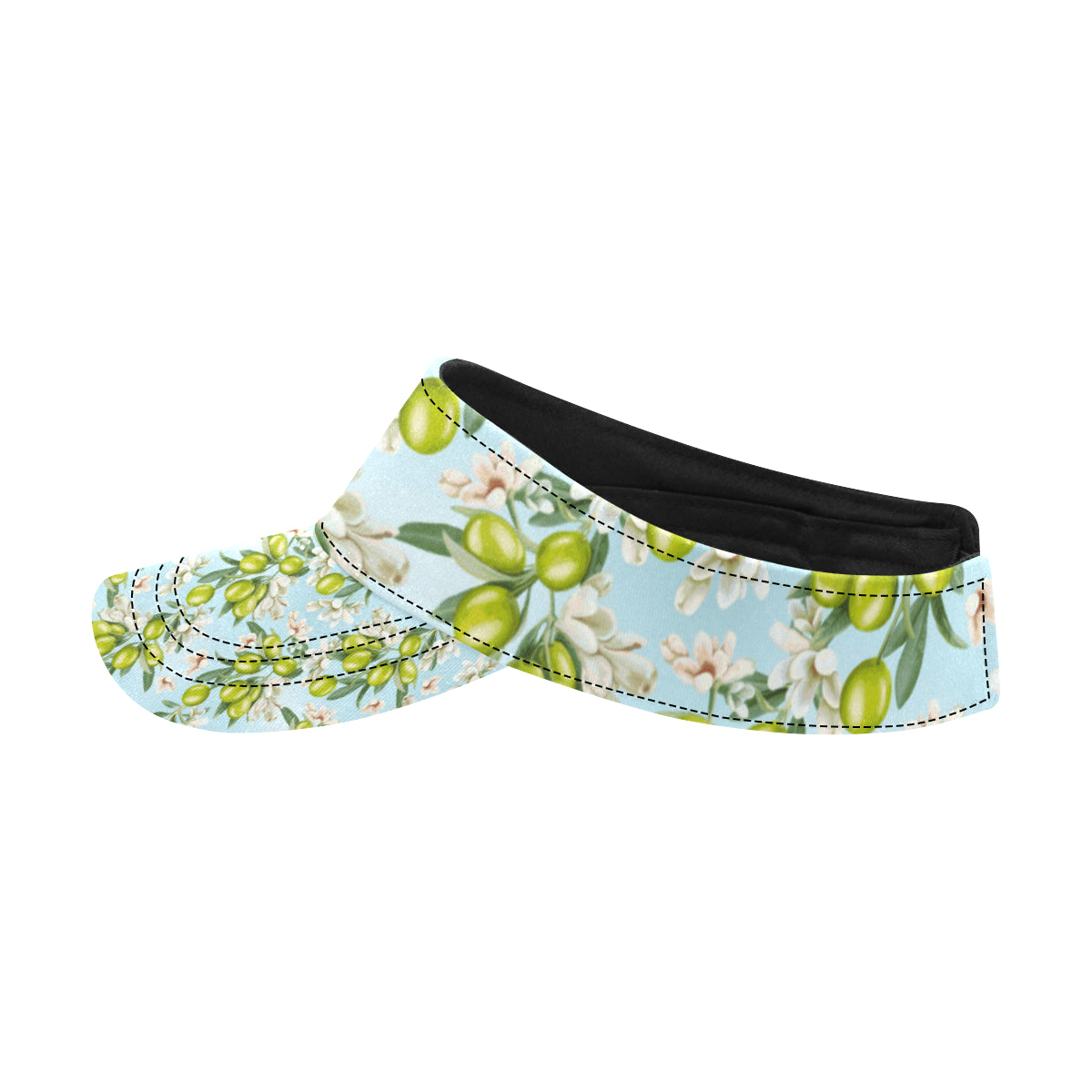 Elegant Olive Floral Print Unisex Sun Visor