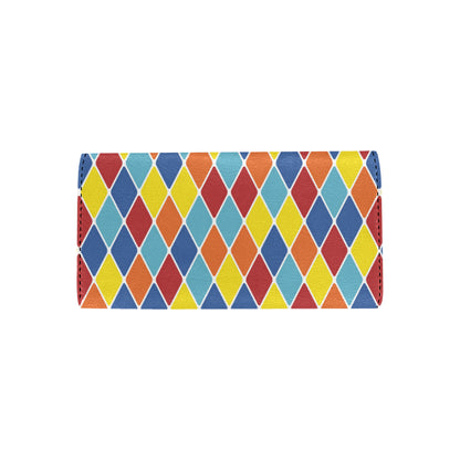 Harlequin Pattern Print Design 01 Women's Trifold Wallet