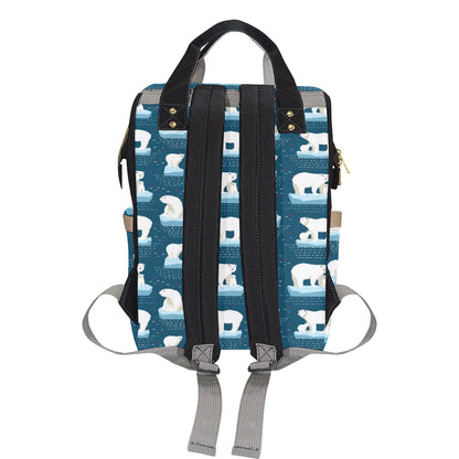 Polar Bear Pattern Print Design PB02 Diaper Bag Backpack