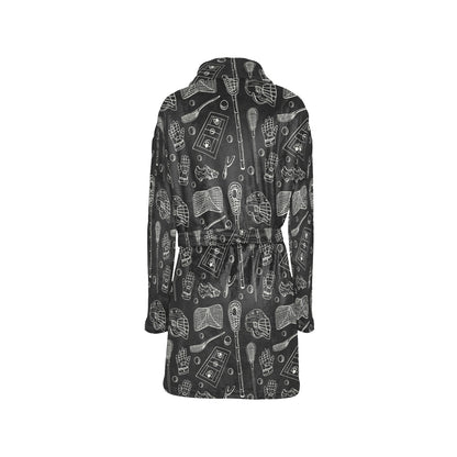 Lacrosse Pattern Print Design 01 Women's Fleece Robe