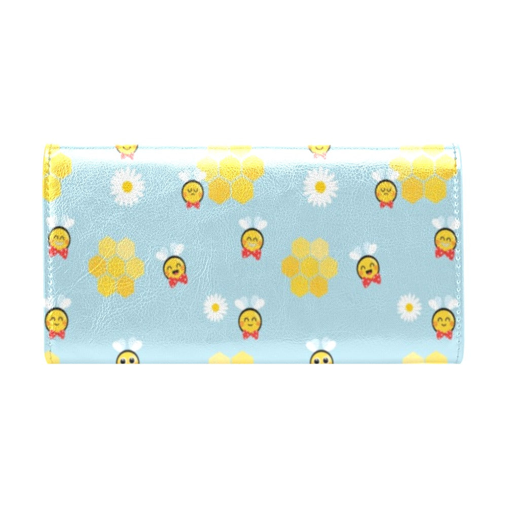 Bee Cute Print Design LKS304 Women's Trifold Wallet