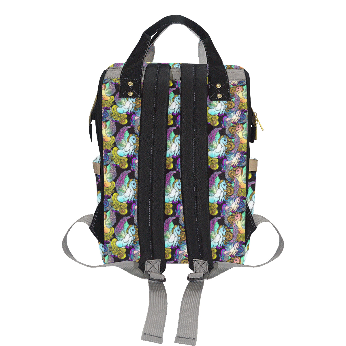 Unicorn With Wings Print Pattern Diaper Bag Backpack