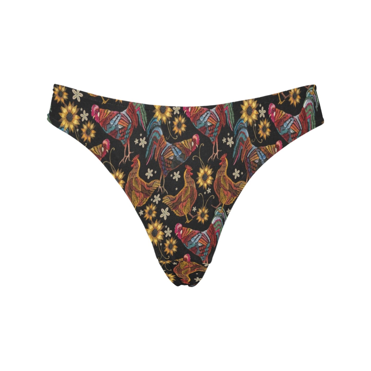 Chicken Embroidery Style Women's Thongs
