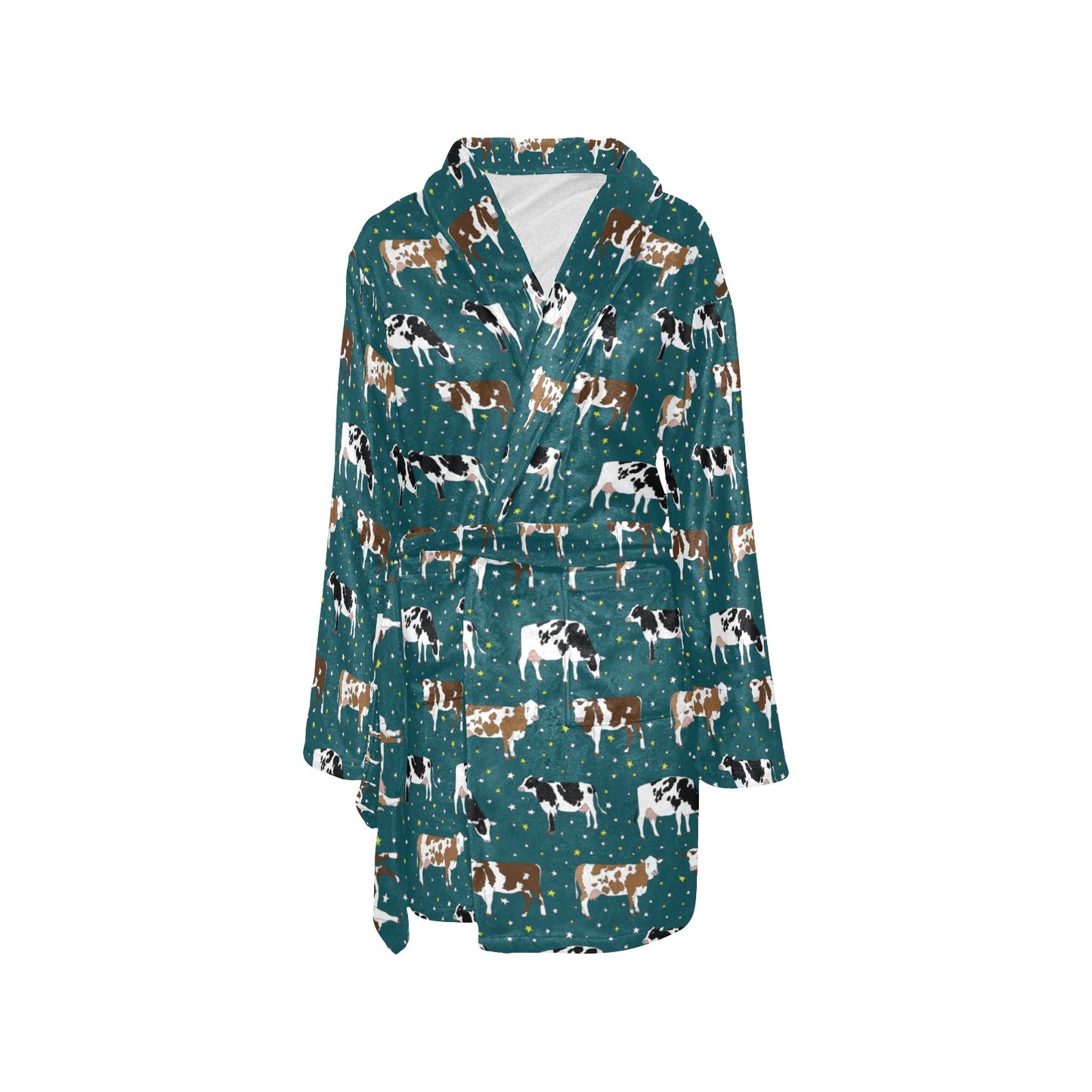 Cattle Print Design LKS404 Women's Fleece Robe
