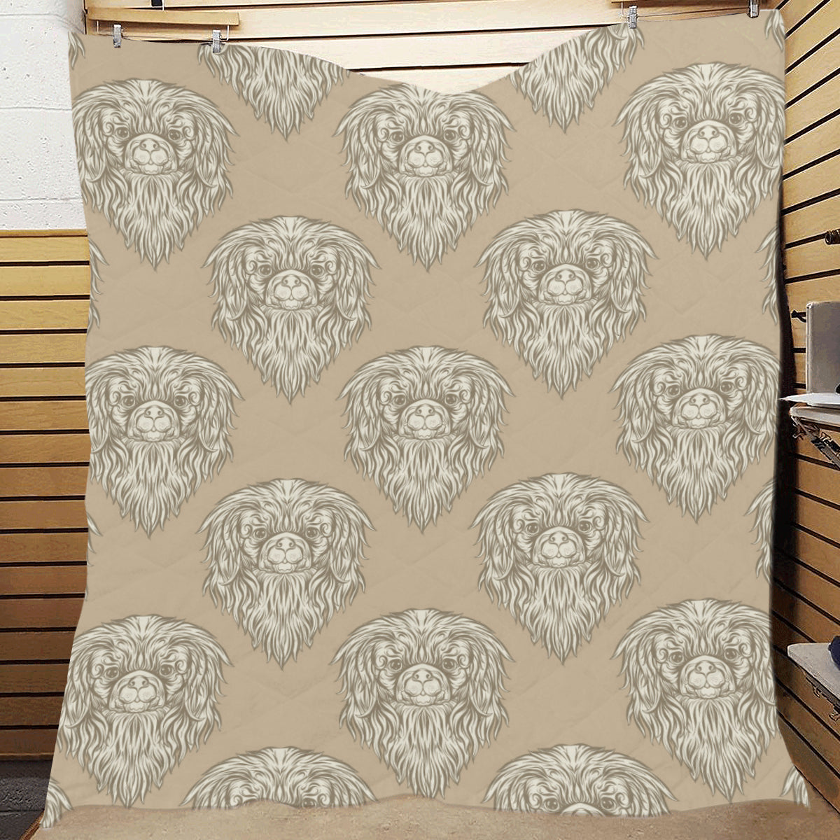 Pekingese Pattern Print Design A01 Premium Quilt