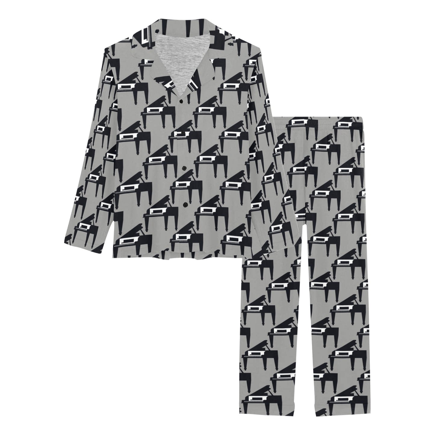 Piano Print Design LKS404 Women's Long Pajama Set