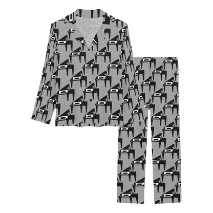 Piano Print Design LKS404 Women's Long Pajama Set