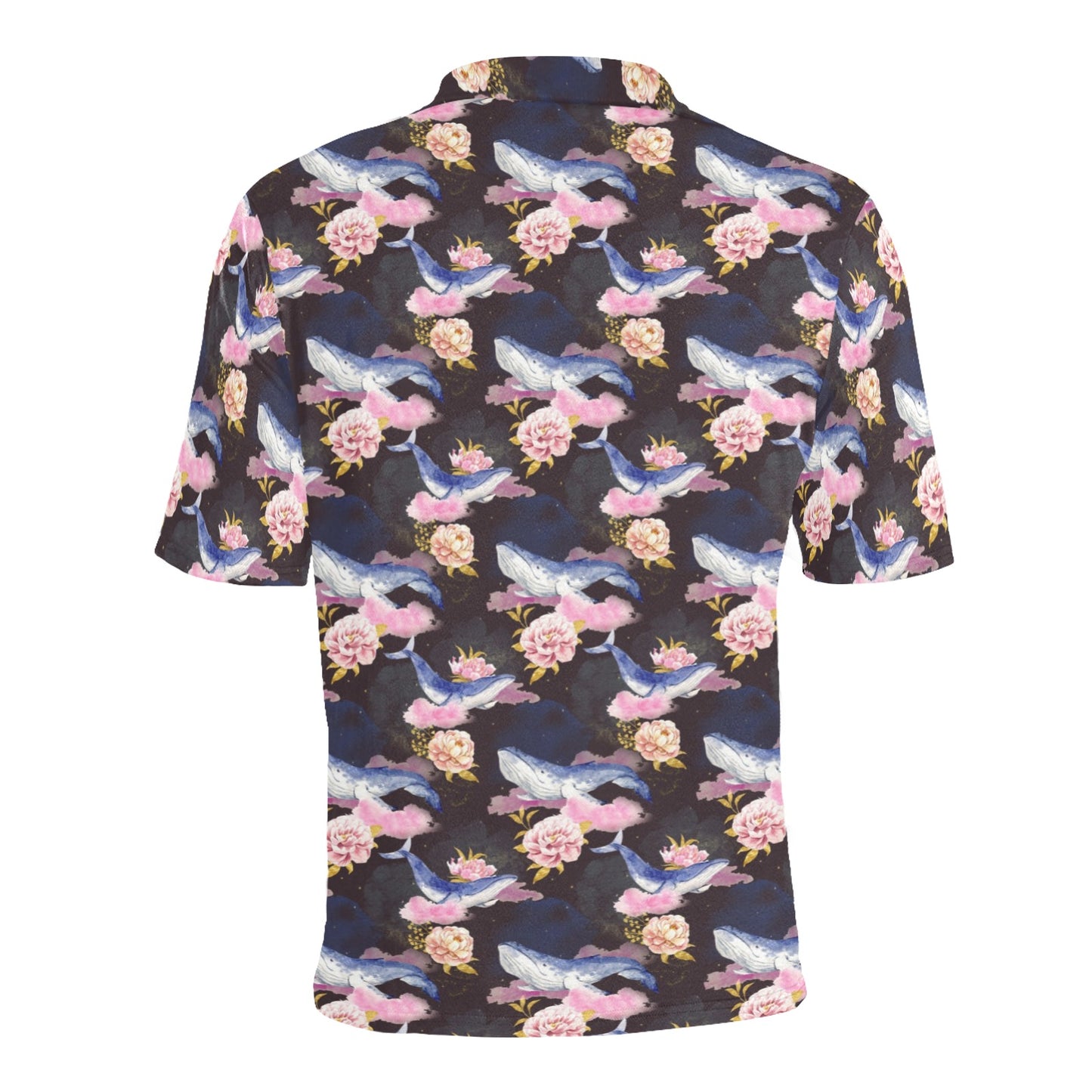 Blue Whale Print Design LKS401 Men Polo Shirt