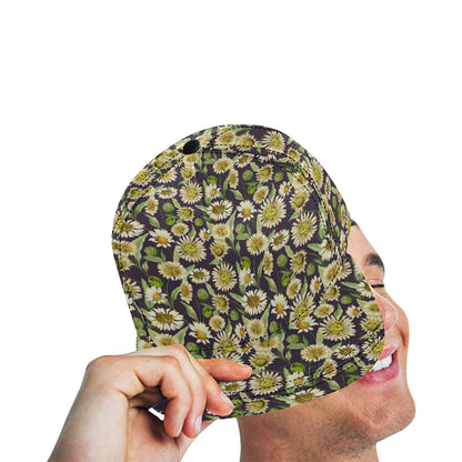 Daisy Vintage Print Pattern Snapback Cap