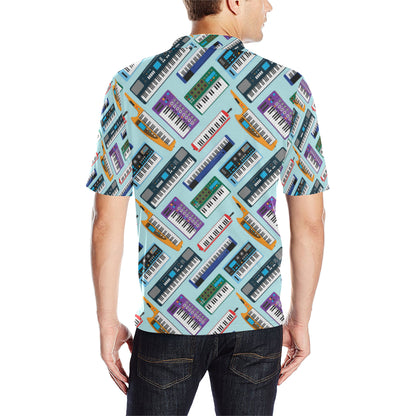 Synthesizer Pattern Print Design 02 Men Polo Shirt