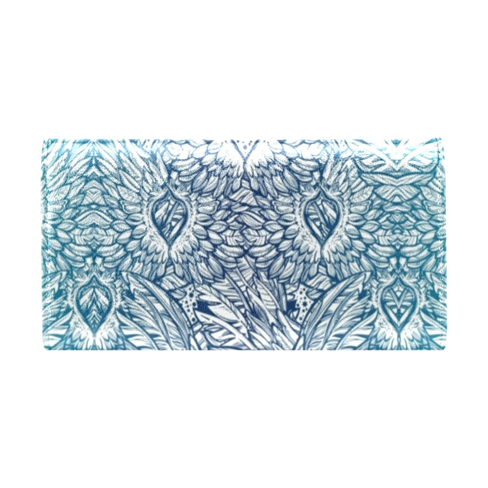 Angel Wings Boho Design Themed Print Women's Trifold Wallet