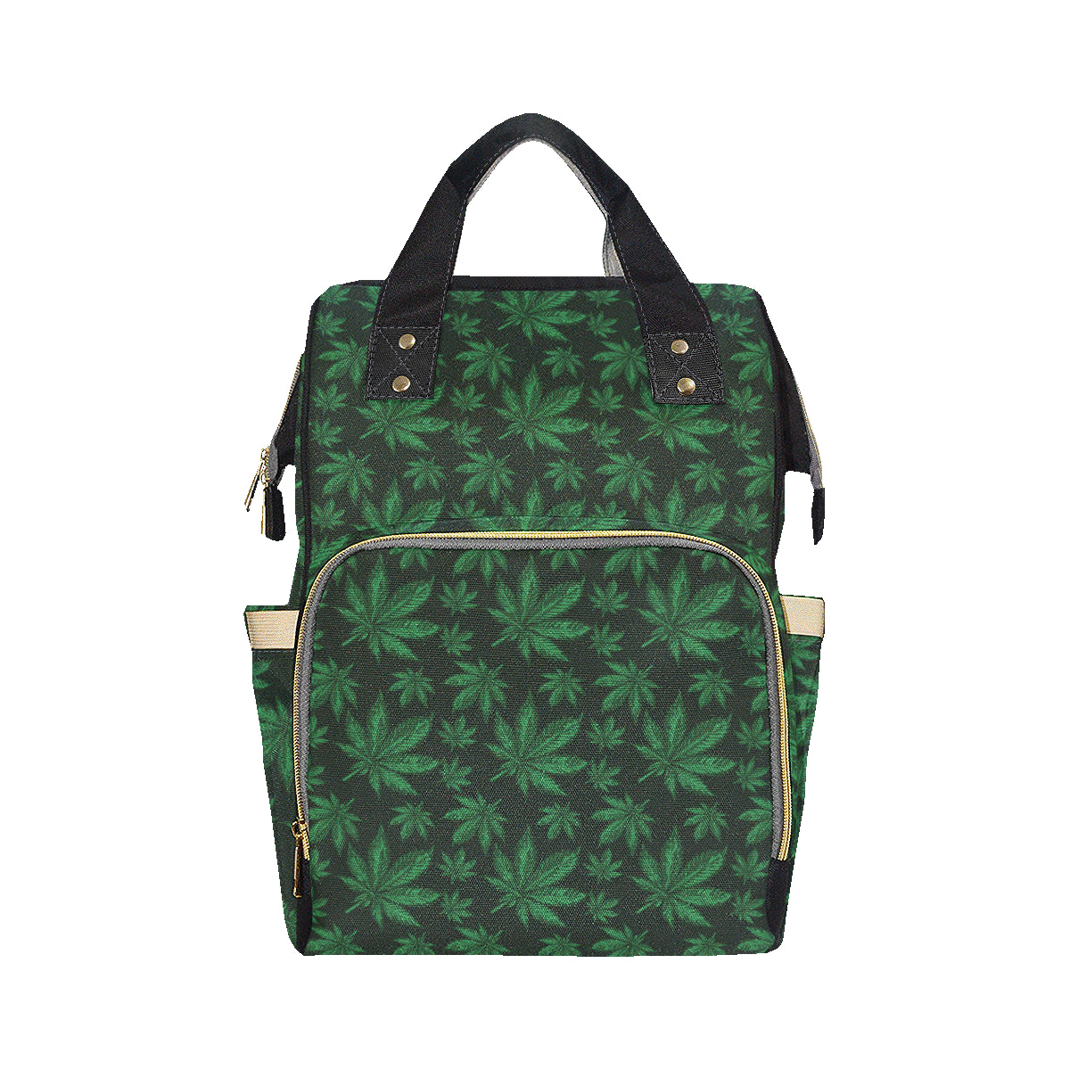 Pot Leaf Pattern Print Design A04 Diaper Bag Backpack