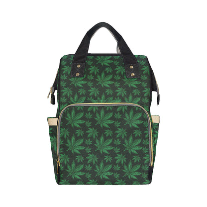 Pot Leaf Pattern Print Design A04 Diaper Bag Backpack