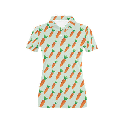 Carrot Pattern Print Design 05 Women's Polo Shirt