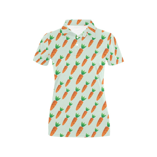 Carrot Pattern Print Design 05 Women's Polo Shirt