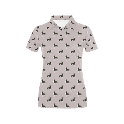 Siberian Huskies Print Design LKS301 Women's Polo Shirt