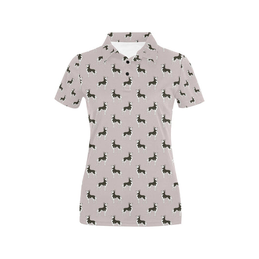 Siberian Huskies Print Design LKS301 Women's Polo Shirt
