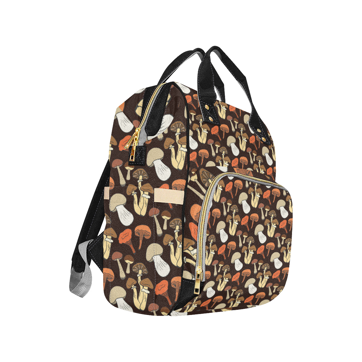 Mushroom Pattern Print Design A05 Diaper Bag Backpack