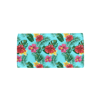 Hibiscus Hawaiian Flower Women's Trifold Wallet
