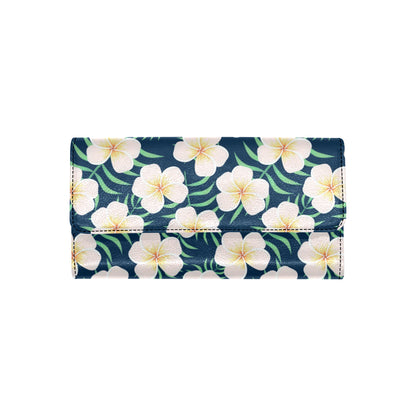 Pink Plumeria Pattern Print Design PM016 Women's Trifold Wallet