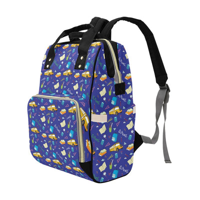 School Bus Print Design LKS307 Diaper Bag Backpack