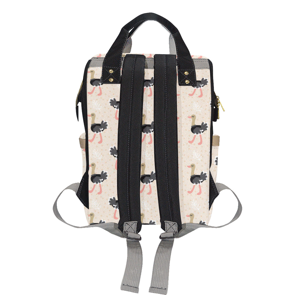 Ostrich Pattern Print Design 02 Diaper Bag Backpack