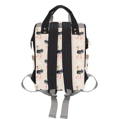 Ostrich Pattern Print Design 02 Diaper Bag Backpack