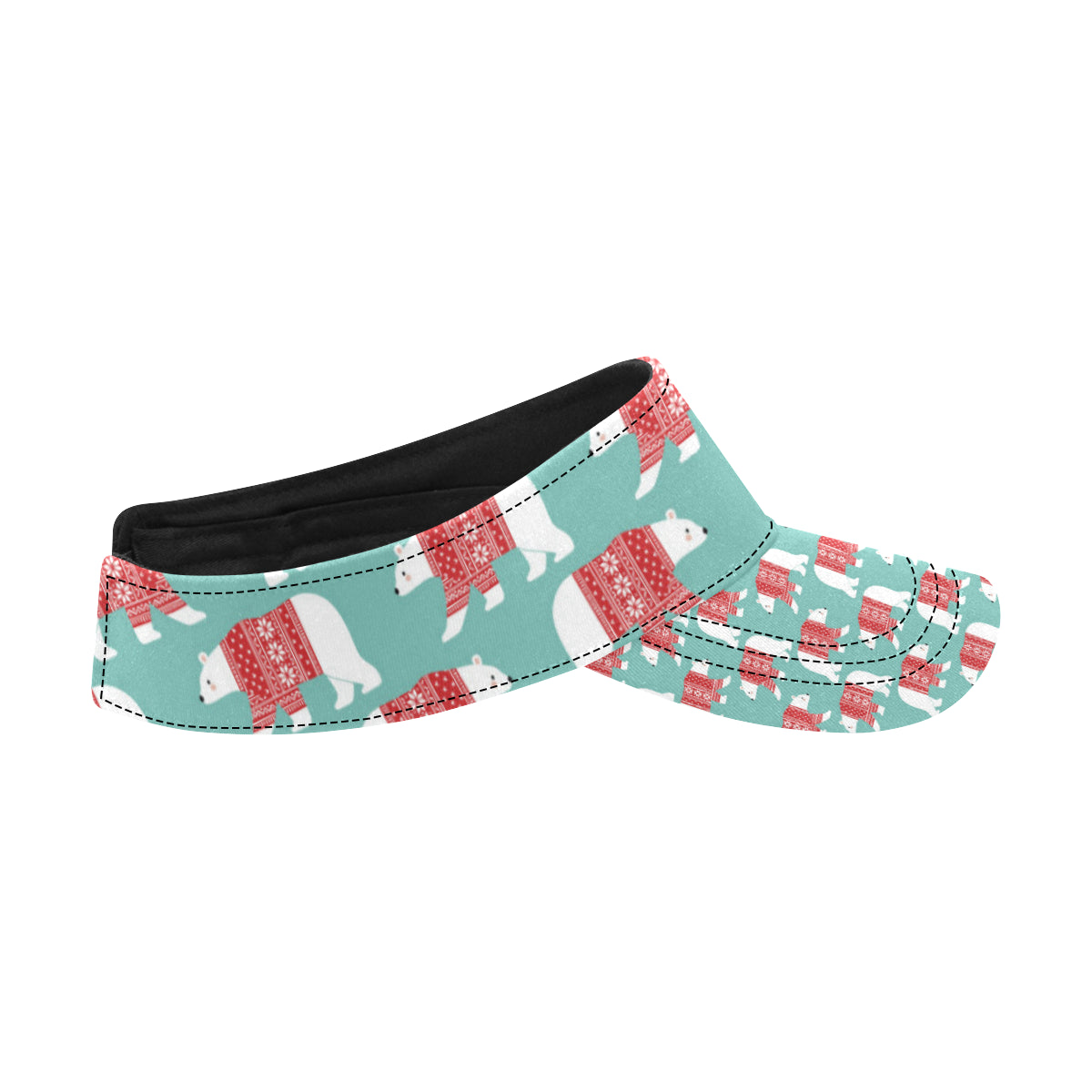 Polar Bear Pattern Print Design A04 Unisex Sun Visor