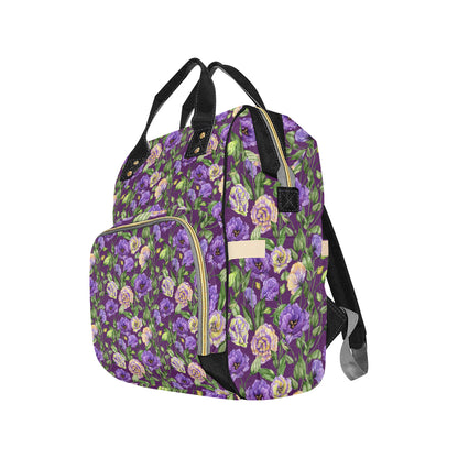 Lisianthus Pattern Print Design LT03 Diaper Bag Backpack